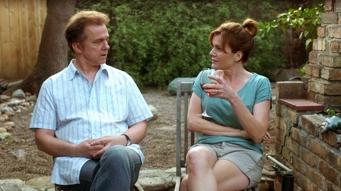 Michael O’Keefe as SAM and Catherine Dent as his wife, MARY, in FINDING NEIGHBORS.