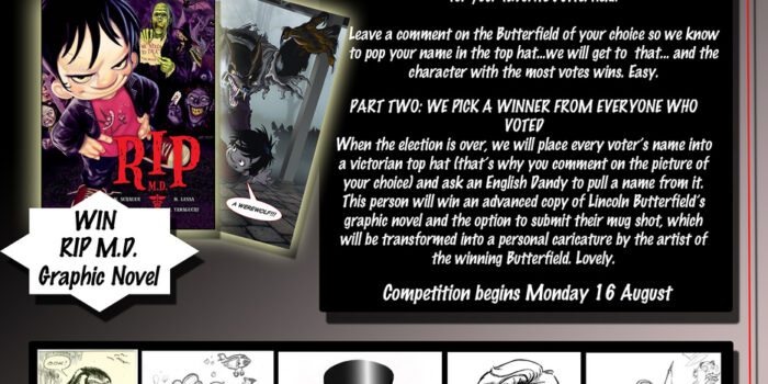 Vote for Lincoln Butterfield, Win an RIP M.D. Graphic Novel