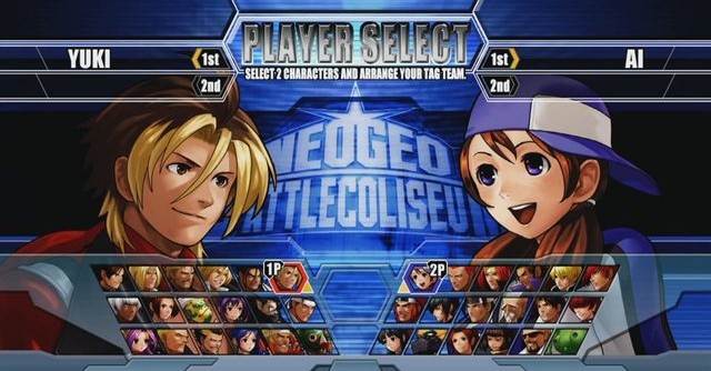 Neo Geo Battle Coliseum - Character Select Screen